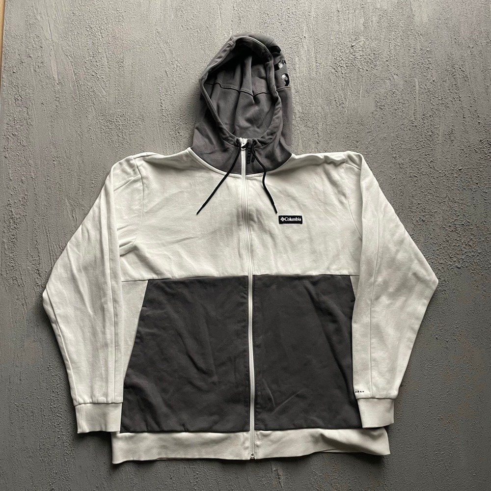 Columbia Colorblock Full Zip Hoodie Mens XXL White Grey